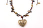 Collar Cuero con Aplicaciones y Corazón