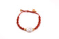 Pulsera Cuero Trenzado con Perla Barroca