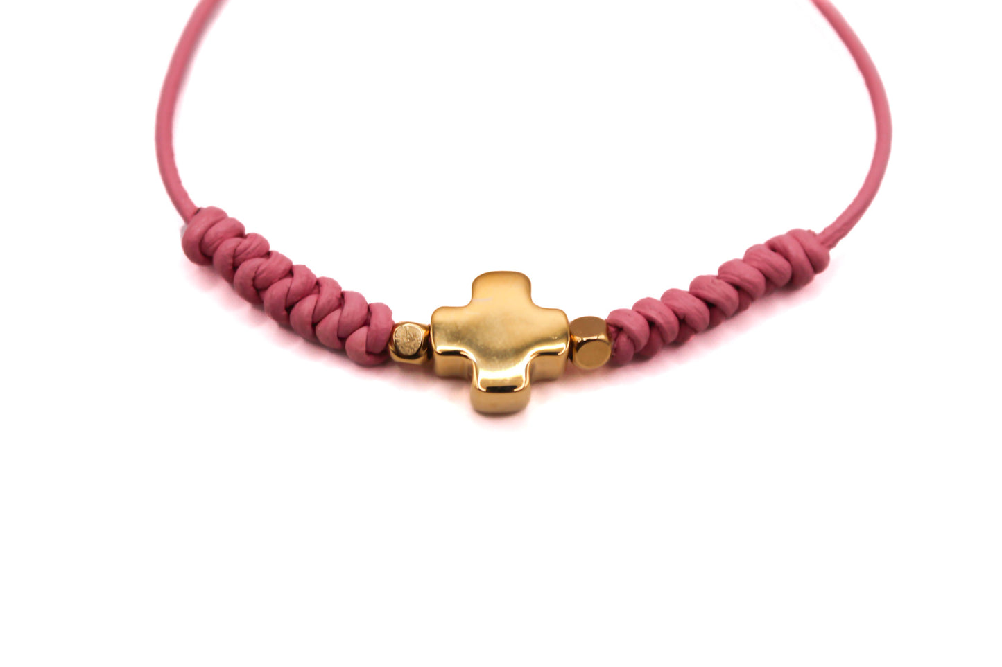 Pulsera Cuero Trenzado con Cruz