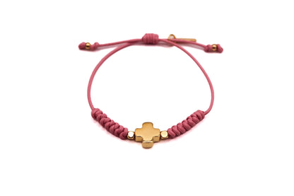Pulsera Cuero Trenzado con Cruz