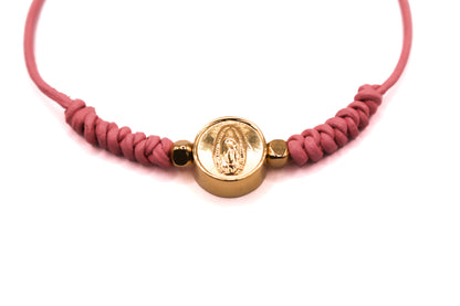 Pulsera Cuero Trenzado Virgen de Guadalupe