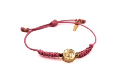Pulsera Cuero Trenzado Virgen de Guadalupe