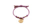 Pulsera Cuero con dije en flor de Virgen de Guadalupe