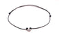 Collar Cuero Azul con Cruz Grande