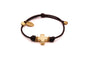 Pulsera Cuero Cruz y Cadena