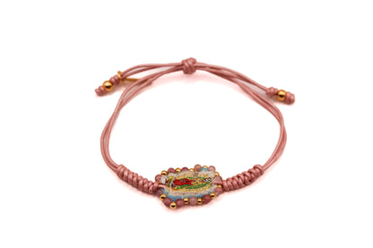 Pulsera Cuero con Escapulario Bordado