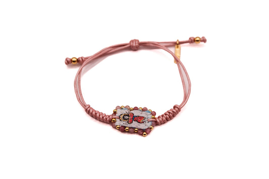 Pulsera Cuero con Escapulario Bordado