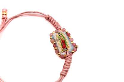 Pulsera Cuero con Escapulario Bordado