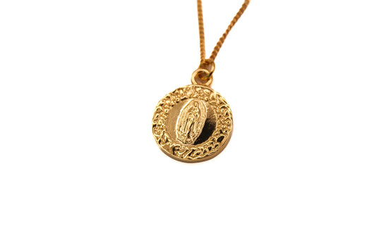 Collar engarzado con Virgen de Guadalupe mediana