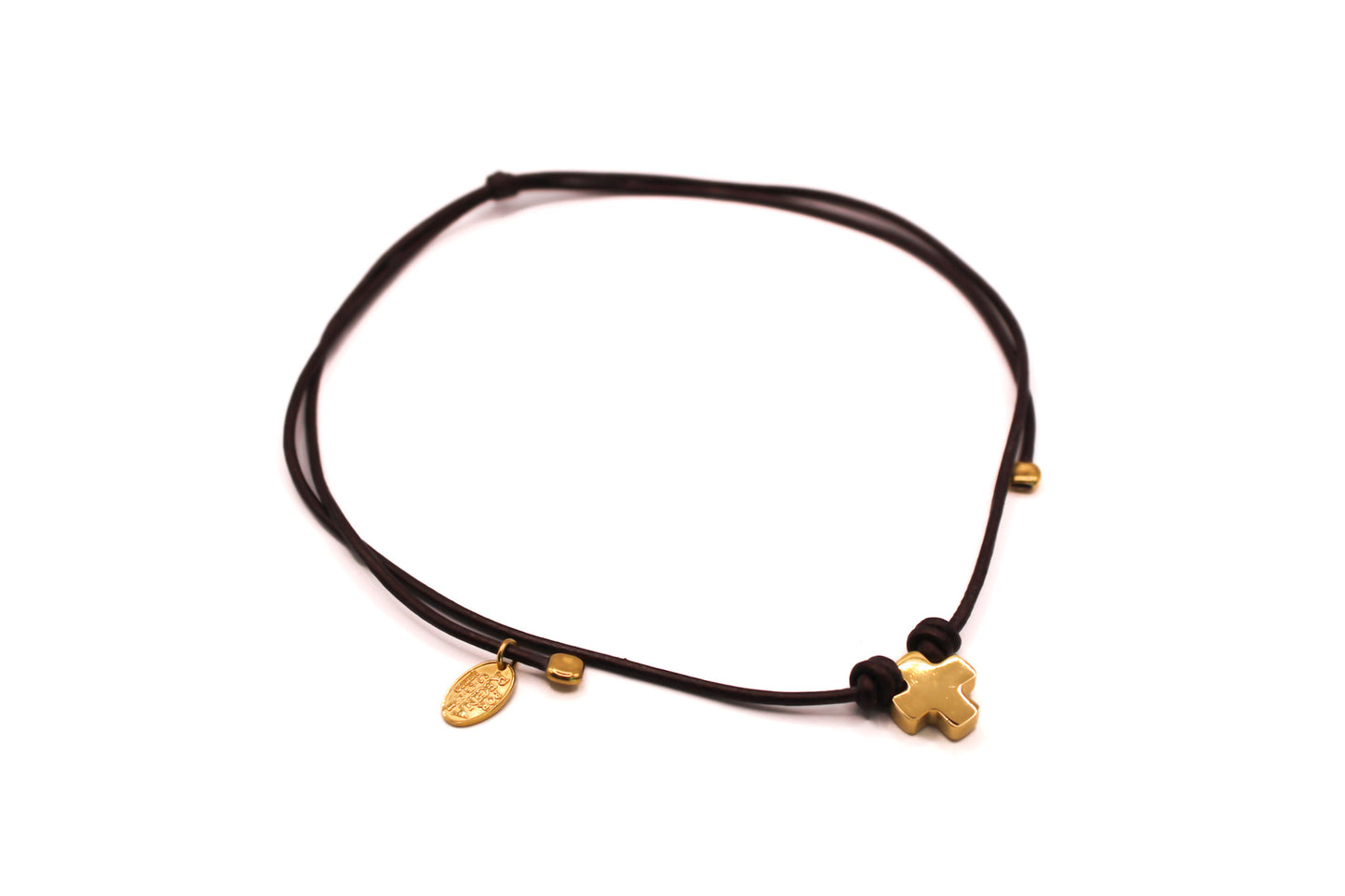 Collar de Cuero con Cruz