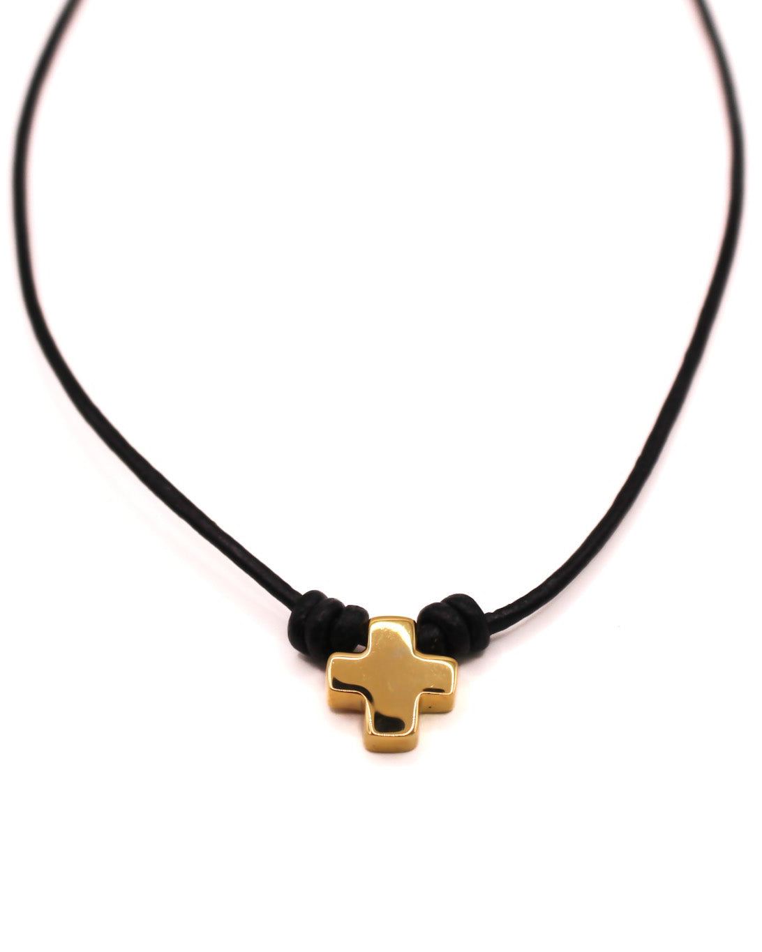 Collar de Cuero con Cruz