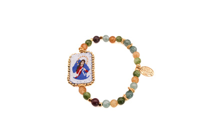 Pulsera de Turmalina con Escapulario Virgen Desatanudos