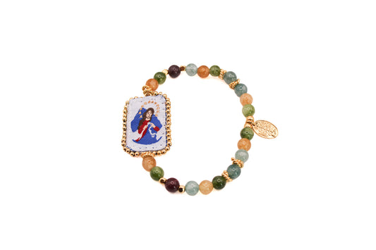Pulsera de Turmalina con Escapulario Virgen Desatanudos