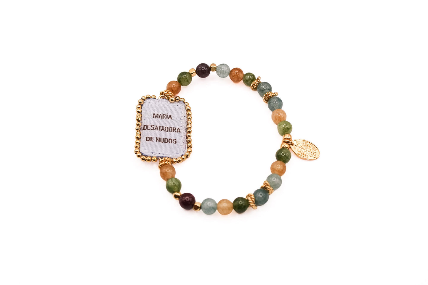 Pulsera de Turmalina con Escapulario Virgen Desatanudos