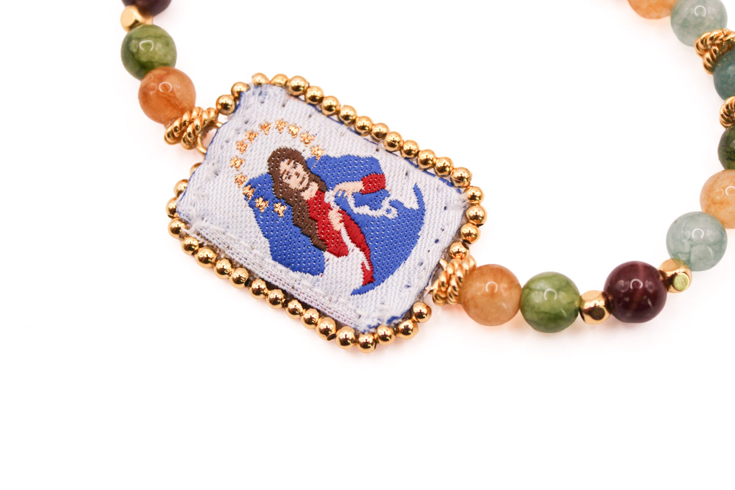 Pulsera de Turmalina con Escapulario Virgen Desatanudos