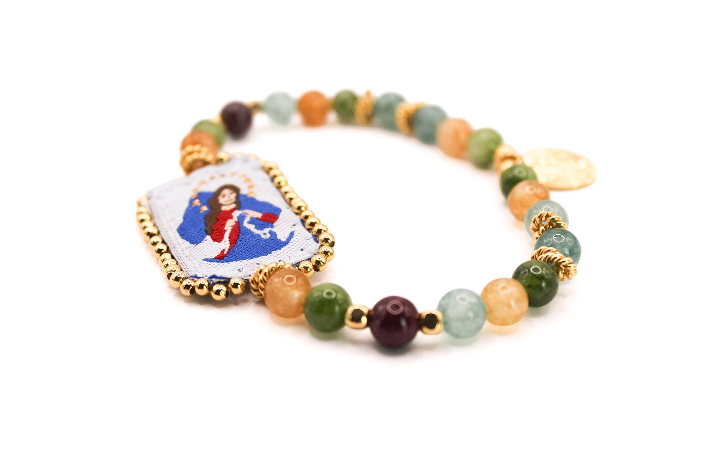 Pulsera de Turmalina con Escapulario Virgen Desatanudos