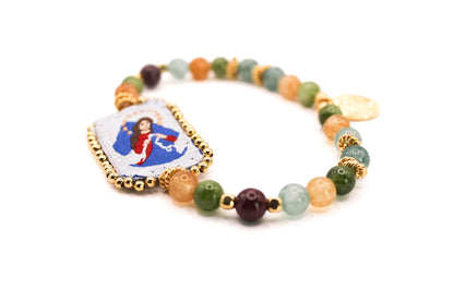 Pulsera de Turmalina con Escapulario Virgen Desatanudos
