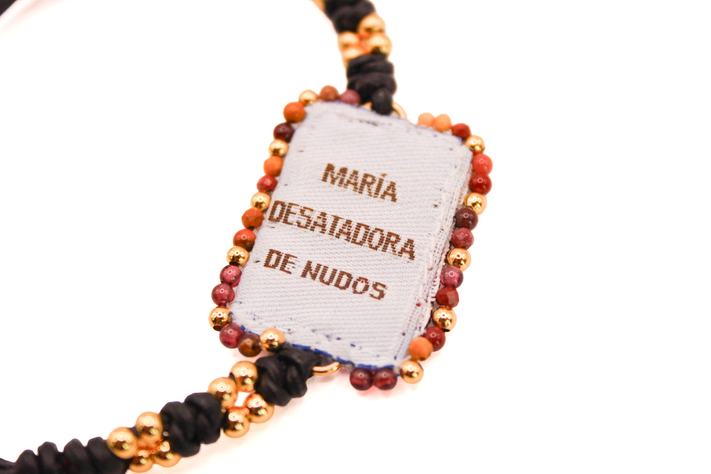 Pulsera Cuero con Escapulario Virgen Desatanudos