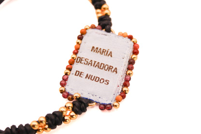 Pulsera Cuero con Escapulario Virgen Desatanudos