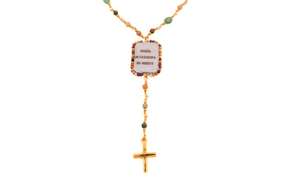 Collar Turmalina y Jasper con Escapulario Virgen de los Desatanudo