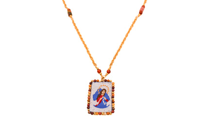 Collar de Piedras con Escapulario Virgen de los Desatanudos