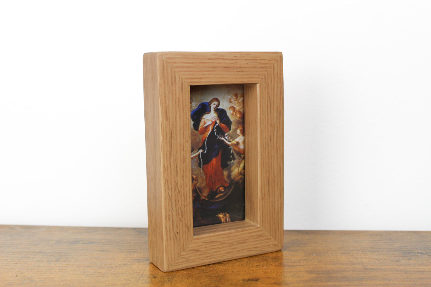 Cuadro de Madera de Encino con Virgen Desatanudos